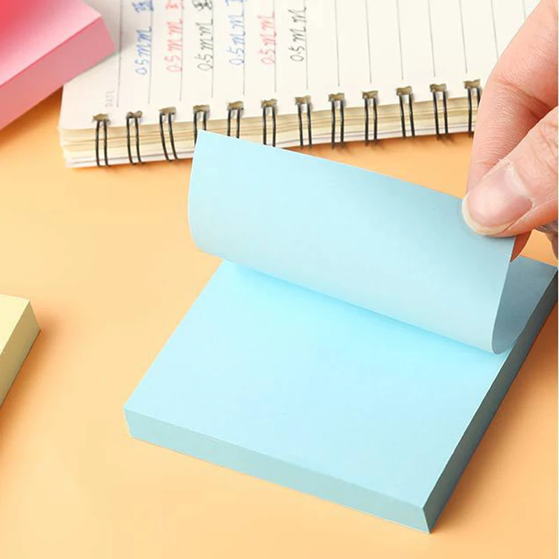 100 ピース/パック普通のカラークリエイティブ文具付箋メモ紙メモ帳 3*3 インチ