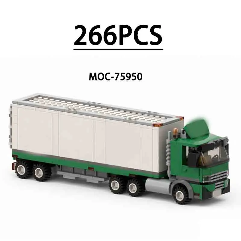 

MOC-75950 Building Block Cargo Semi-Trailer Truck Model 266 Pieces Children's Educational Birthday Christmas New Year Toy Gift
