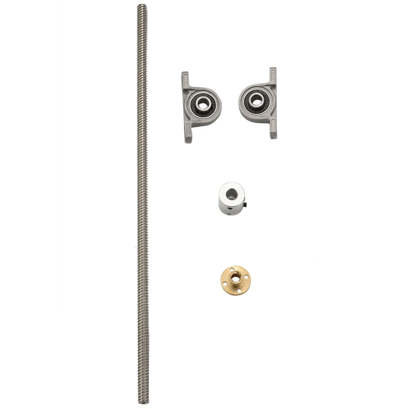 300Mm 8Mm T8 Lead Screw Set Lead Screw+ Copper Nut + Coupler + Pillow Bearing Block For 3D Printer-DTD2