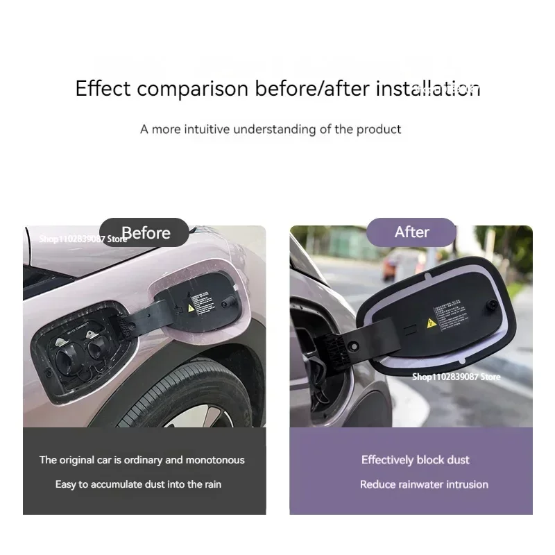 For BYD Dolphin Special 2023 2024 Charging Port Rubber Sealing Ring Sticker Accessories Car Charging Port Dust Plug Cover