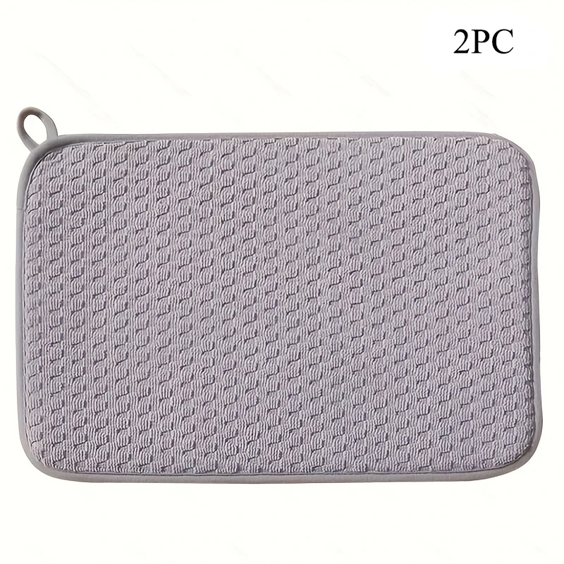 2pcs Kitchen Drying Mats for Home Use 50x38cm Super Absorbent Microfiber for Drying Dishes Kitchen Countertop Drain Mat