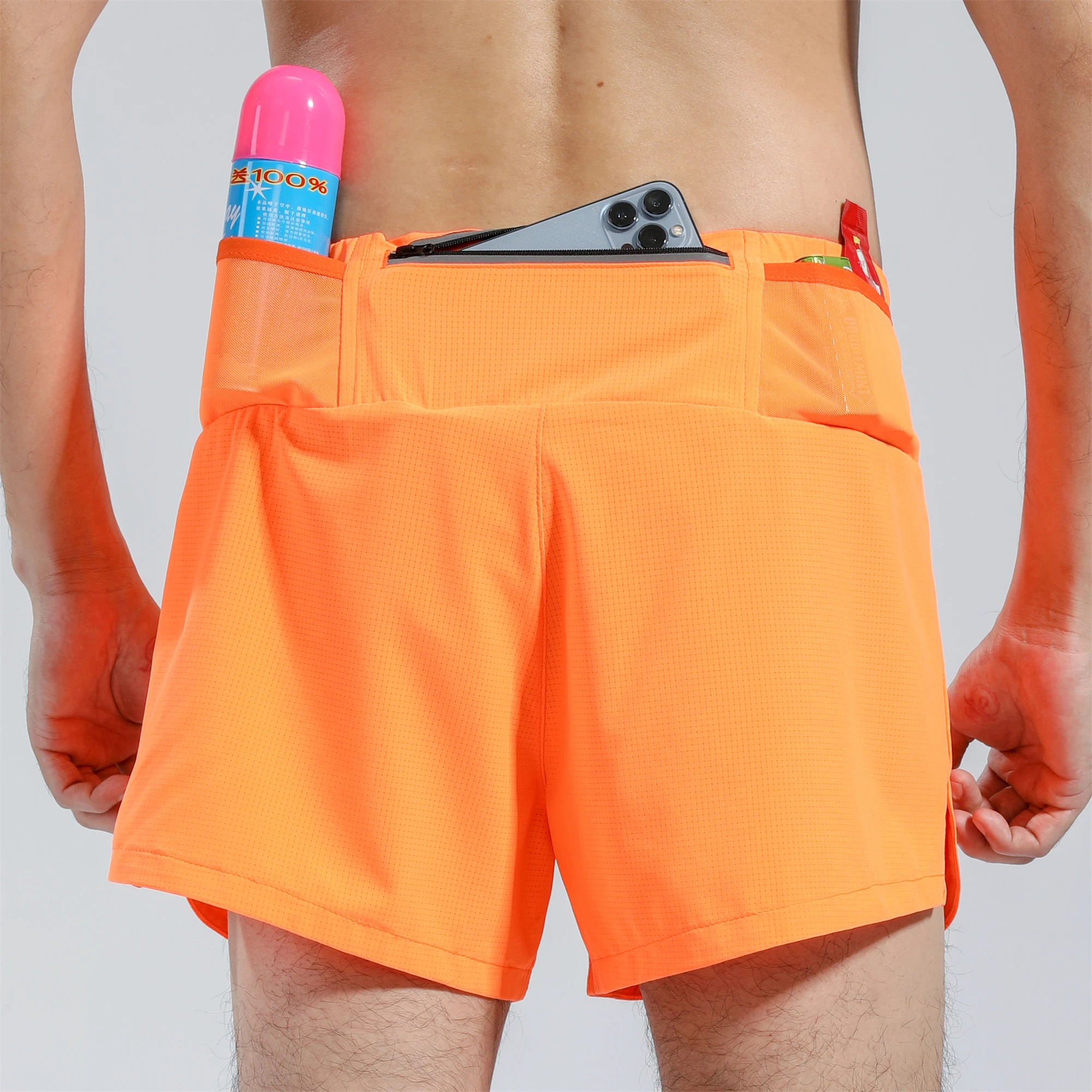 Mens Women Marathon Pockets Running Shorts Ultralight Outdoor Sport Training Exercise Fitness Hiking Shorts Breathable Quick Dry