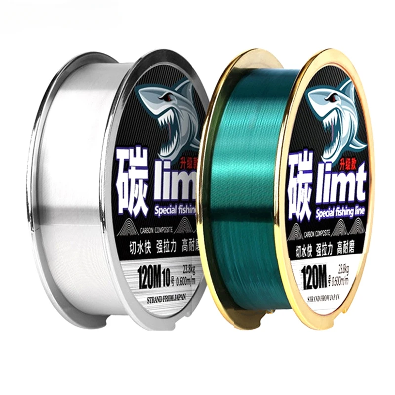 120M Carbon Synthetic Nylon Fishing Line 0.100mm-0.600mm Anti-corrosion Monofilament Line Fishing Tool Fluorocarbon fishing line