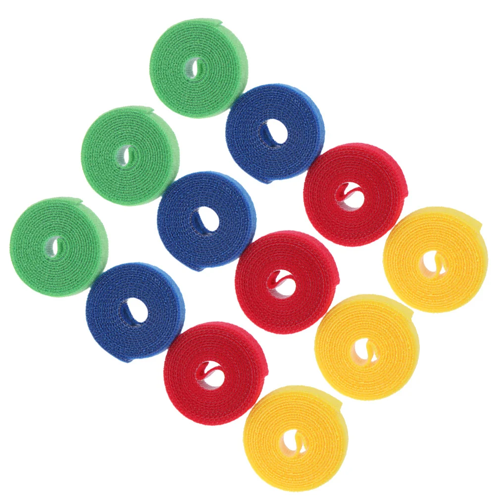 

12pcs Colorful Nylon Cable Ties Hook Loop Fastening Straps For Cord Management Wire Organizer Electronics Storage Wire Cord