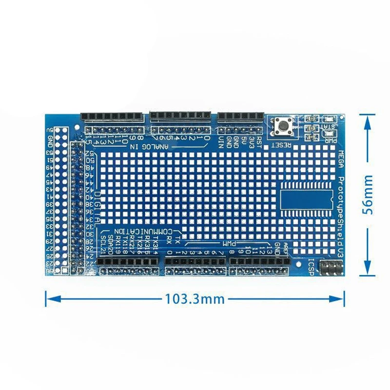 1~50Pcs MEGA ProtoShield V3.0 Prototype Expansion Board Universal Board with Bread Board FOR MEGA2560