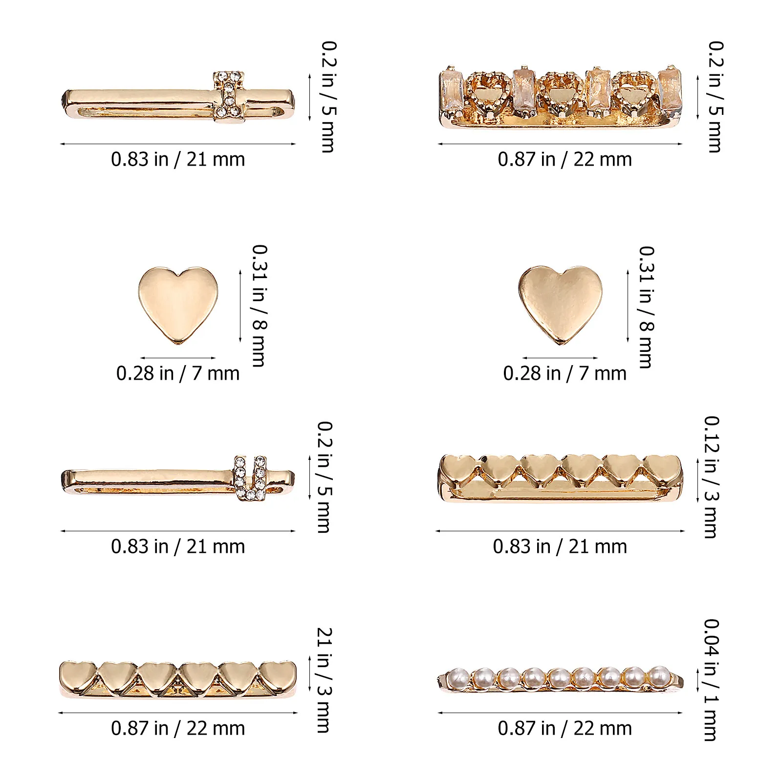 8Pcs Watchband Charms Metal Watch Strap Decoration Versatile Multi Purpose DIY Pendant Loop Charm for Smartwatch Band Watchband