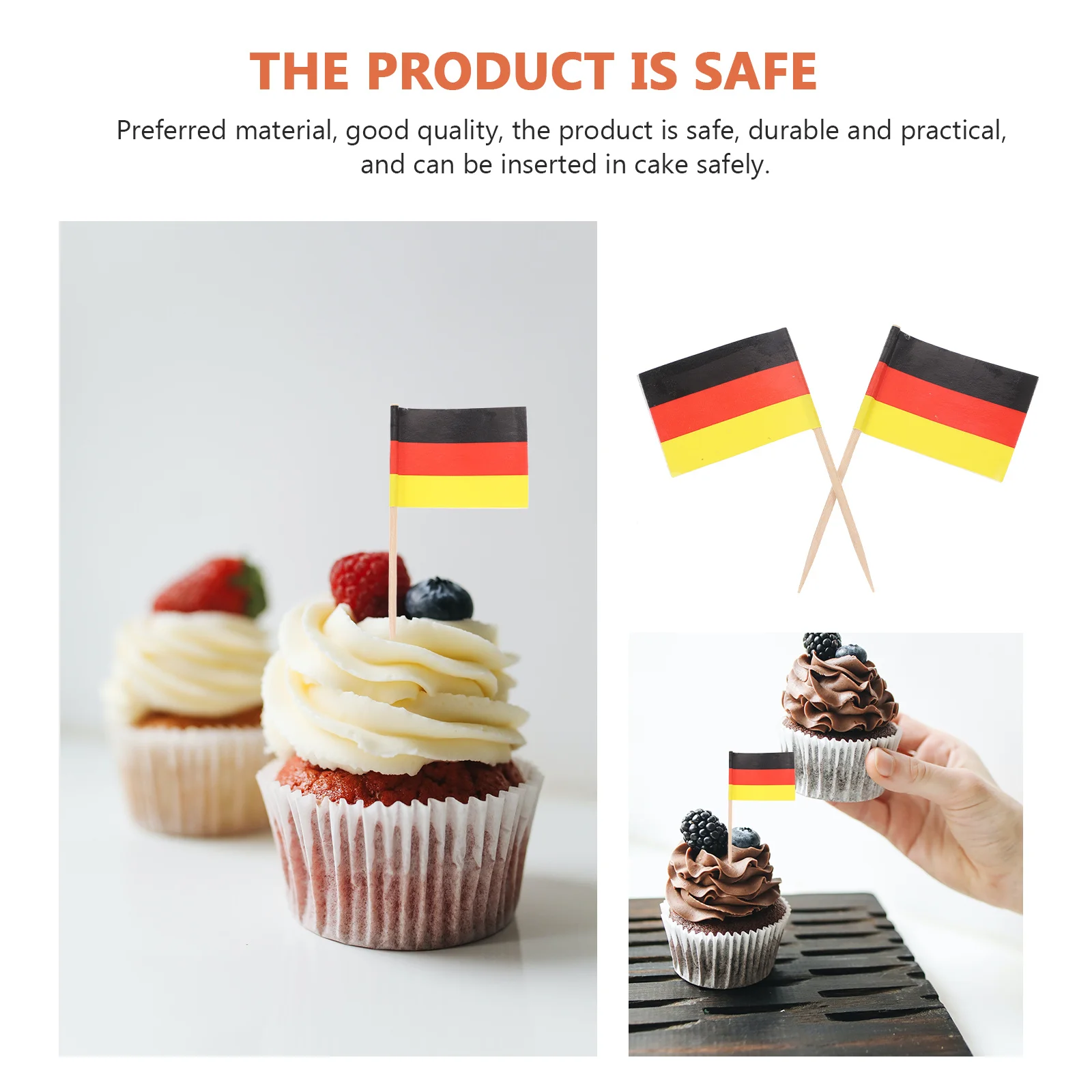 100Pcs Cupcake Toppers with Flags Unique Design Cake for Birthday Party Celebration Decor Toothpick Flags