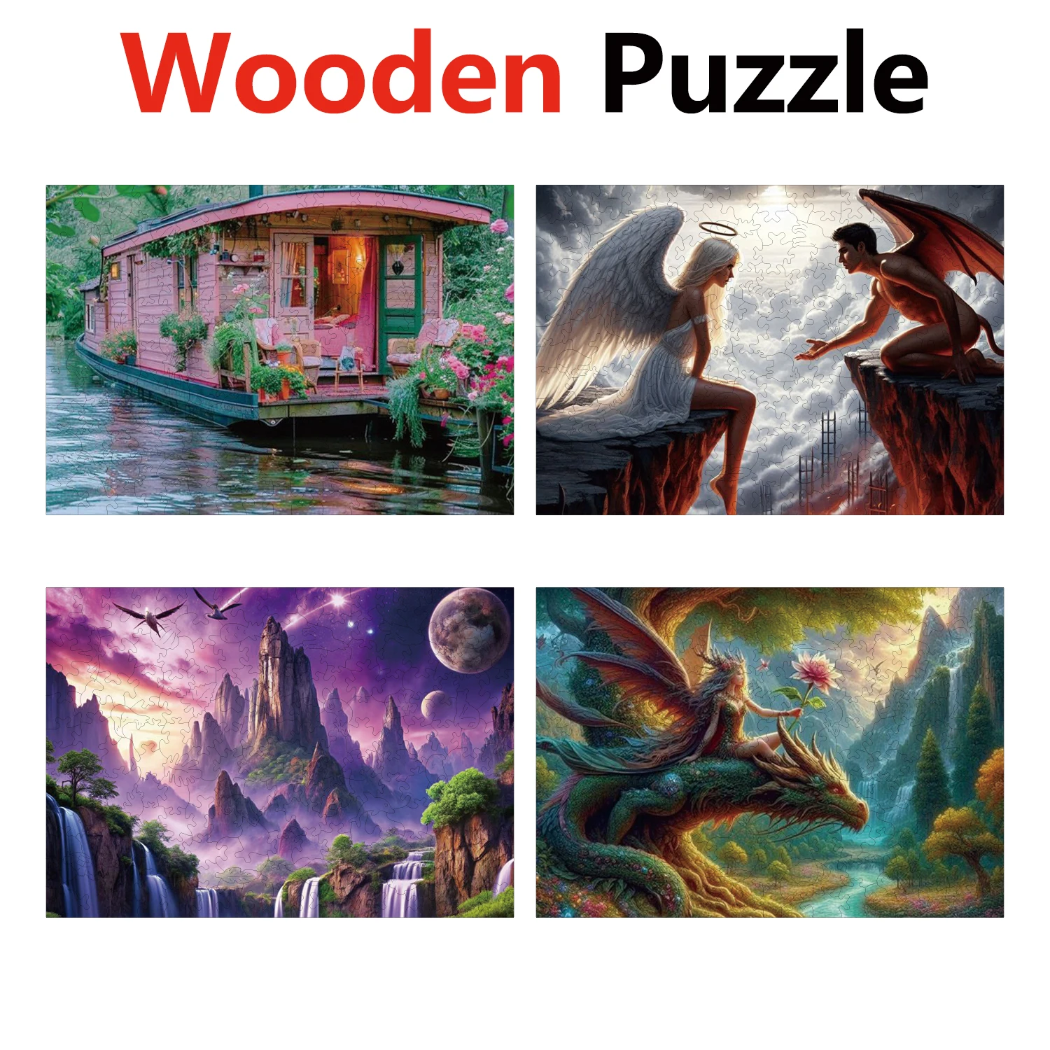 

Devil Angel Wonderland Dragon Animal Puzzles High Quality Jigsaw Puzzle Wooden Puzzle Best Christmas Gift