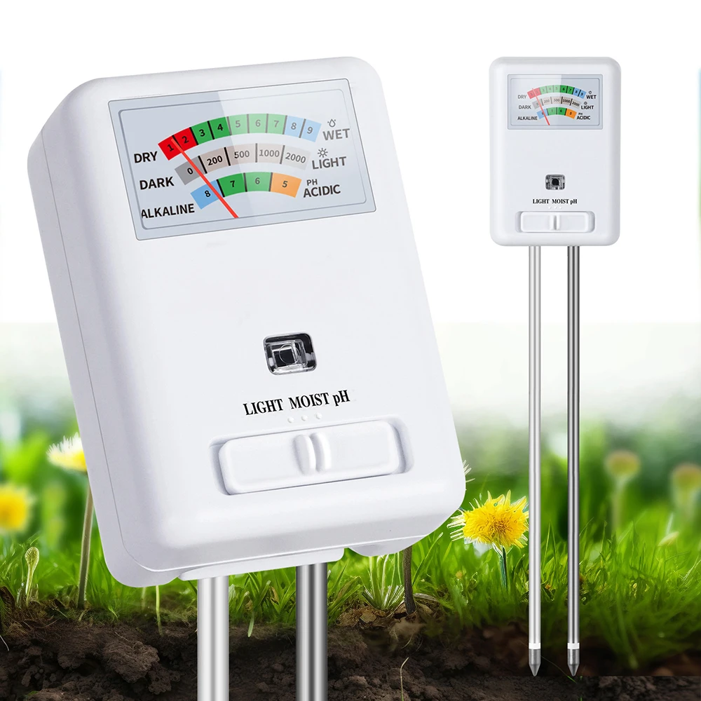 3 in 1 Soil PH Meter Farm Garden Fertility Tester Acidity Soil Moisture Test Detector for Indoor Planting, Potted Plants, Lawn