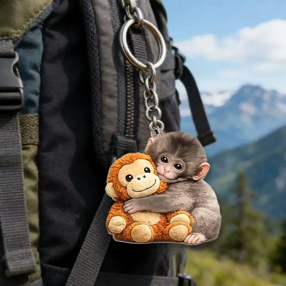 

Japan Style Punch The Monkey Acrylic 2D Pendant Keychain Toys, Bag Backpack Jewelry Accessories, Lovely Gift For Kids Friends