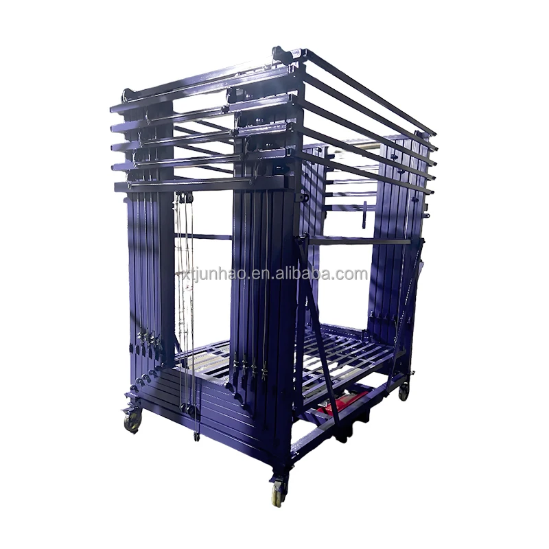 JUNHAO Electric Scaffolding Lift Remote Control Mobile Lifting Platform Vehicle Foldable Climbing Ladder Hand Frame Hoist 500kg
