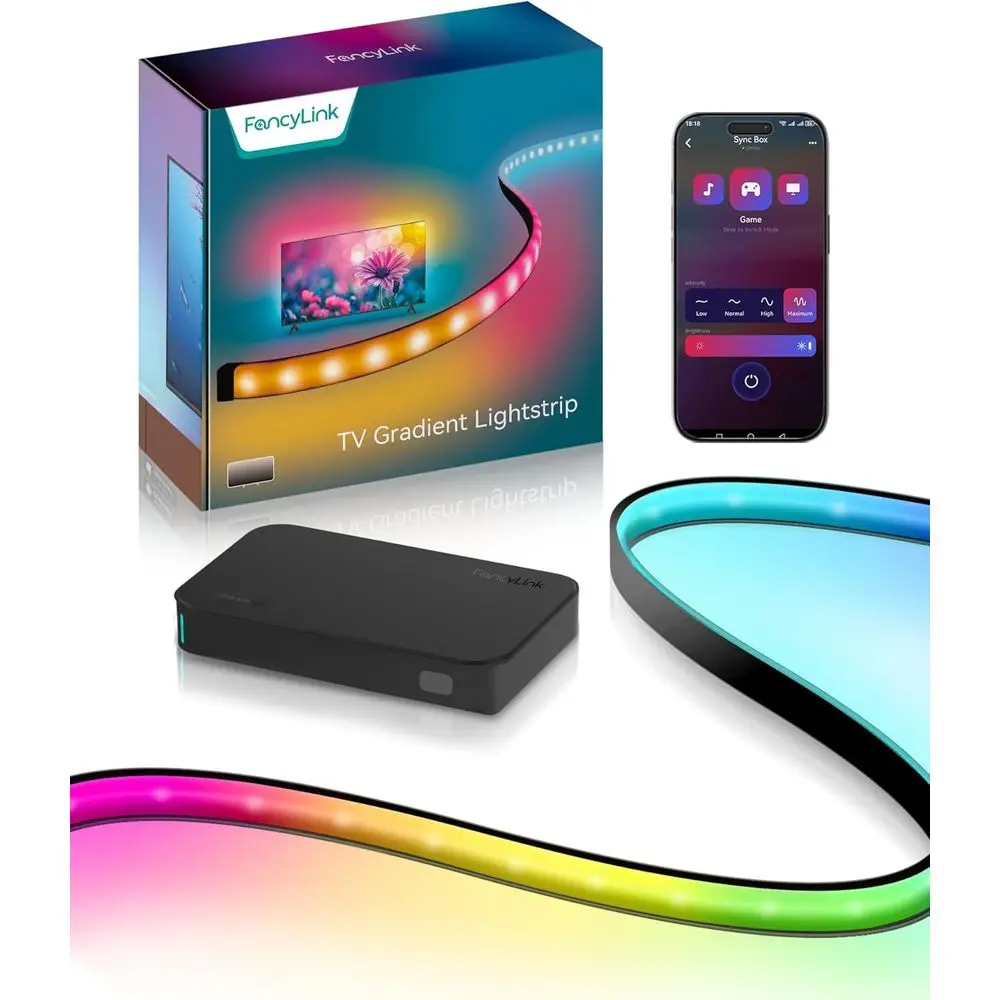 

Подсветка для телевизора с HDMI-синхронизатором, синхронизация подсветки телевизора с HDMI 2.0, поддержка 4K при 60 Гц, светодиодная лента RGCW для телевизоров 55 дюймов, 144 светодиода.