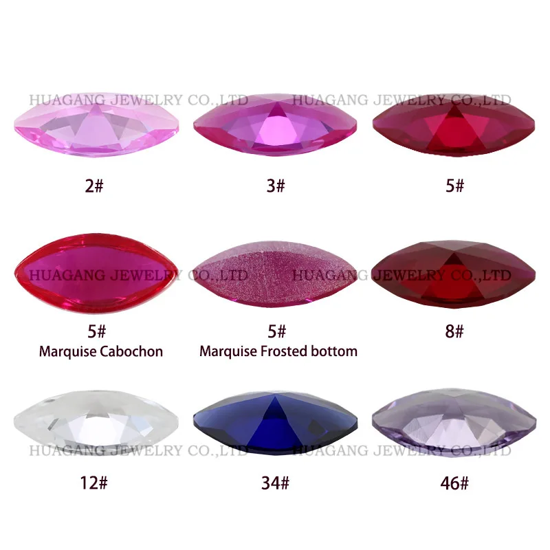 اكسيد الالمونيوم الاصطناعي روبي الياقوت الأزرق ماركيز المشكل مختبر الأحجار الكريمة المستخدمة لصنع المجوهرات #3