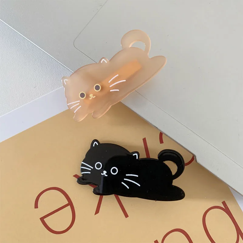 Cute Cartoon Cat Dog Acetate Barrette Hairpin for Women Girls Korea Colored Funny Kitty Puppy Pet Hair Clip Children Headwear