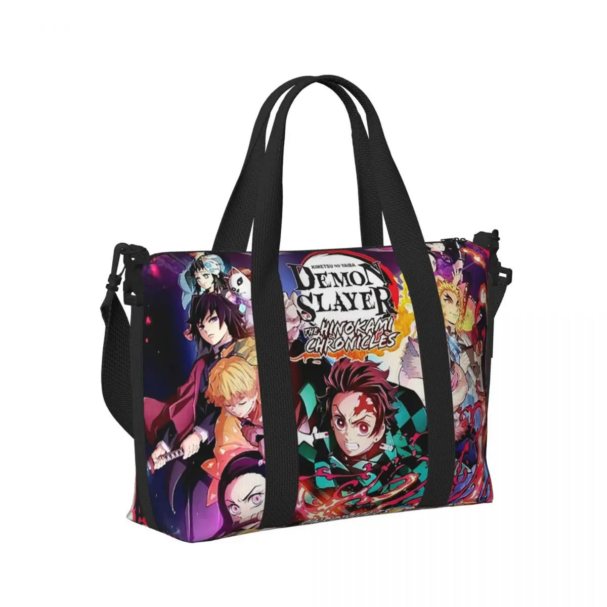 

Demon Slayer Poster Beach Travel Bag Large Capacity Tote Bags for Gym Sport Women Shopping Duffle Shoulder Bag