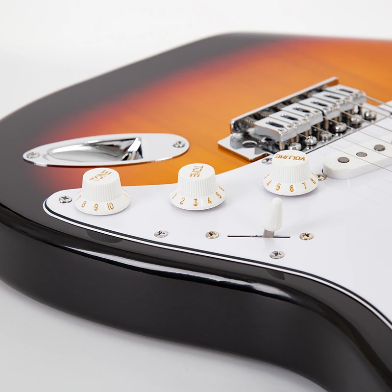 ZLG-جيتار كهربائي من 6 أوتار ، جسم الزيزفون ، رقبة القيقب ، لون Sunburst ، النيكو 5 ، البيك اب ، شحن سريع