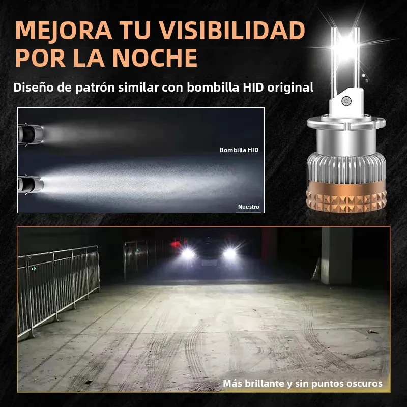 Bombillas LED para Faros Delanteros DZTR D1SD3S D2S D4S D5S D8S, Canbus HID a LED, Plug N Play, Reemplazo de Faros para Automóviles, Conversión de Luces de Coche, Potentes