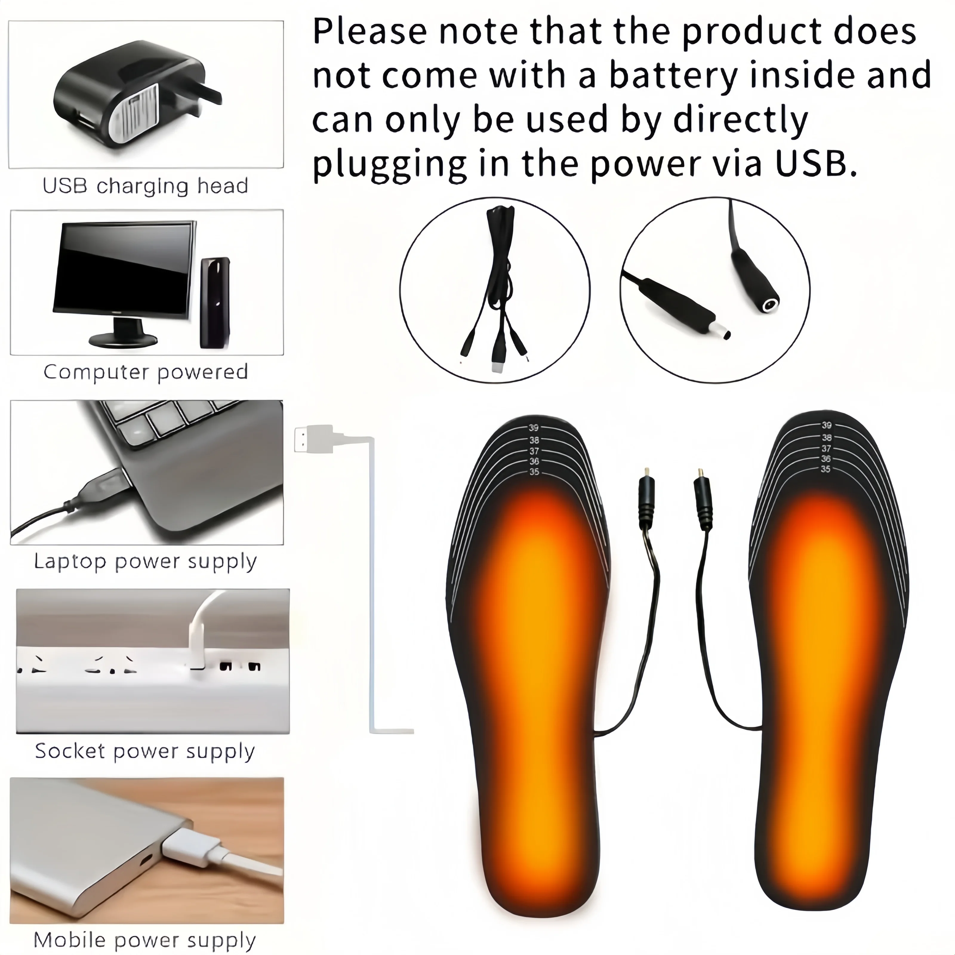USB ساخنة نعال الحذاء الكهربائية القدم الاحترار وسادة قدم دفئا جورب وسادة حصيرة الشتاء الرياضة في الهواء الطلق التدفئة نعل شتاء دافئ #4