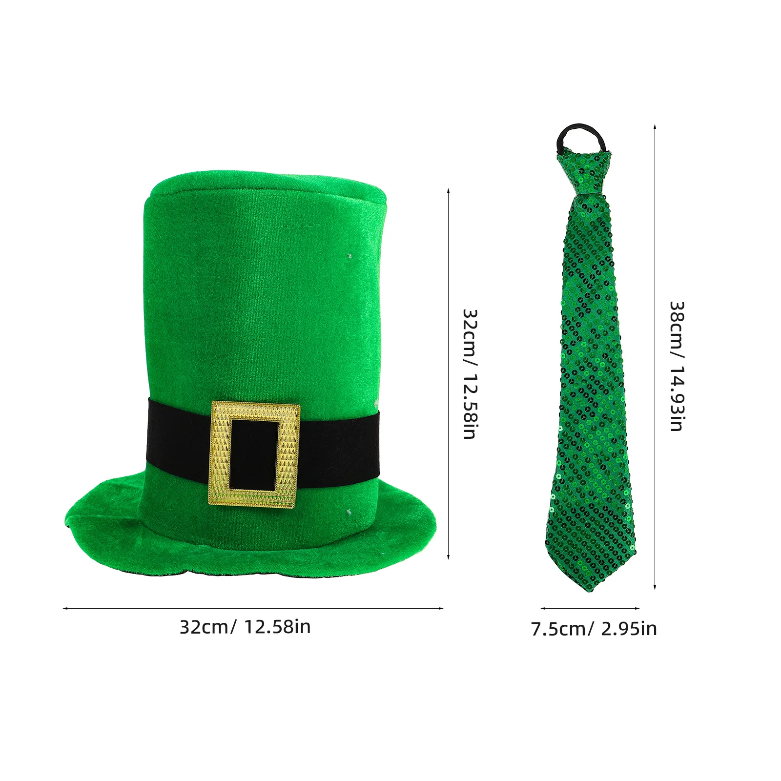 Ensemble d'accessoires de Costume Shamrock pour la saint-Patrick, 1 ensemble, chapeau vert, cravate, Badge, Bracelet, fournitures de fête, accessoires de fête de célébration