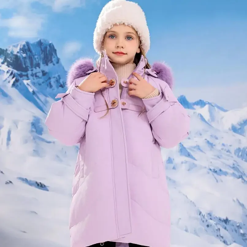 

Winter New children's Down jacket Fashion Hooded Windproof Waterproof Outerwear Girls Warm Coats A4171