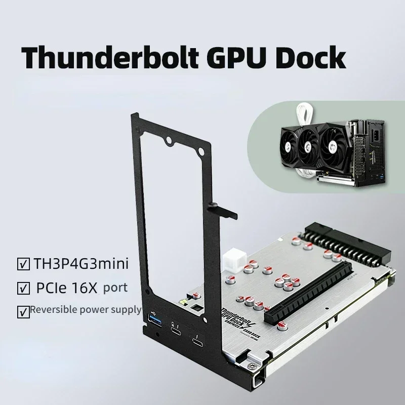 TH3P4G3, base GPU compatible con Thunderbolt, adaptador de tarjeta gráfica externa para ordenador portátil, carga PD de 60W/85W para Notebook a tarjeta de vídeo