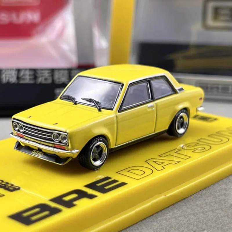 Diecast Original 1:64 Scale BRE Datsun 510 Simulation Alloy Car Model Static Display Collectible Toy Gift Souvenir Decoration