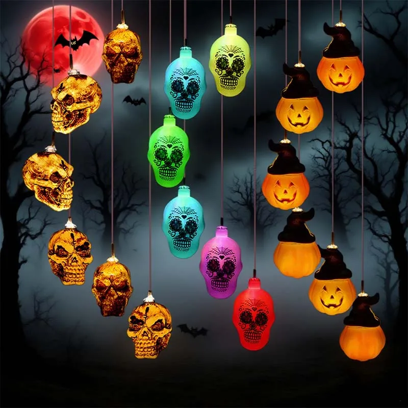 

Хэллоуин Солнечный Череп Призрачные Гирлянды Открытый Ужас Украшения Тыквенные Огни для Двора Сада Вечеринка Декор Дом с Привидениями