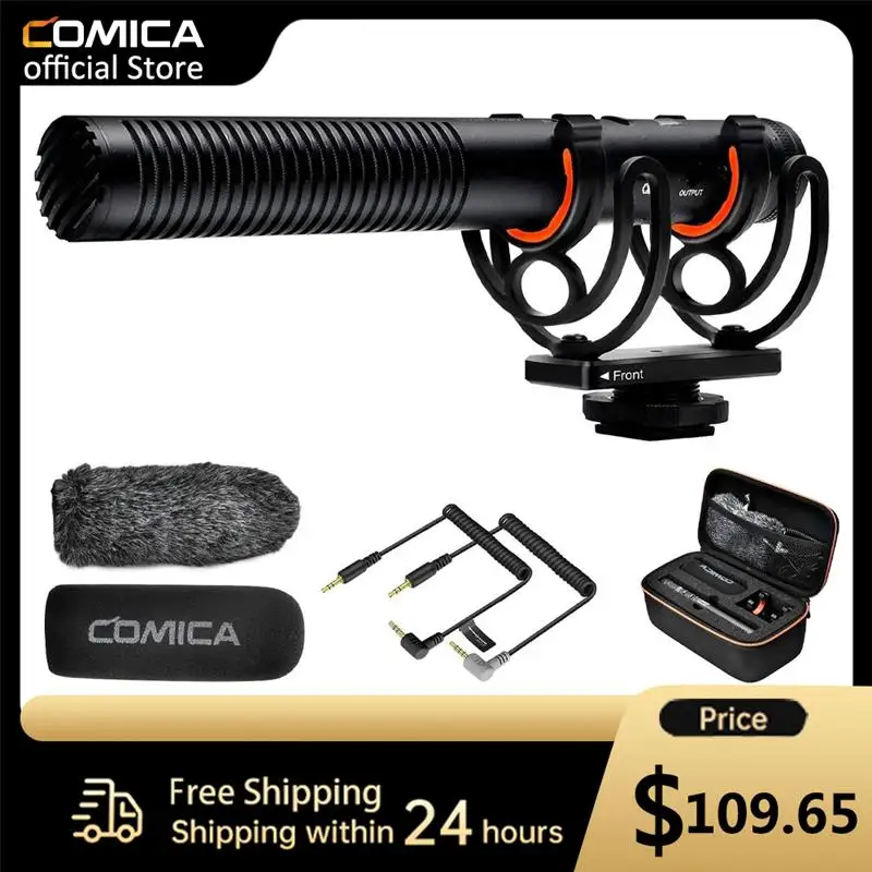 Shotgun Microphone, Comica CVM-VM20 Professional Super Cardioid Microphone with Shock Mount, Camera Microphone For Video Record