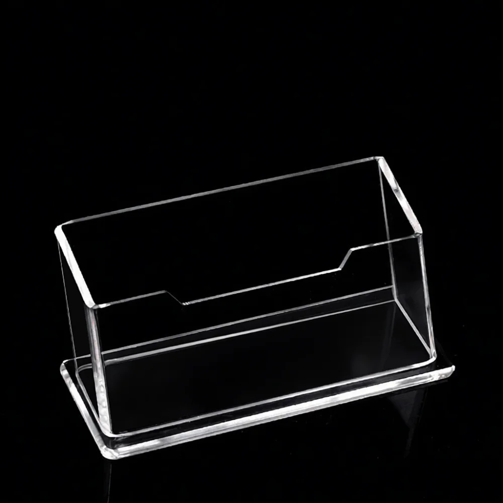Clear Acrylic Name Card Organizer Box Desktop Display Stand Office Workspace Storage Holder For Business Networking