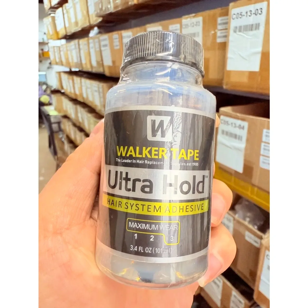 Walker Tape Ultra Hold Spitzenkleber 3,4 Unzen/101 ml wasserdichter Walker-Spitzenhaarkleber, Superkleber für Spitzenperücken/Toupet/Verschluss