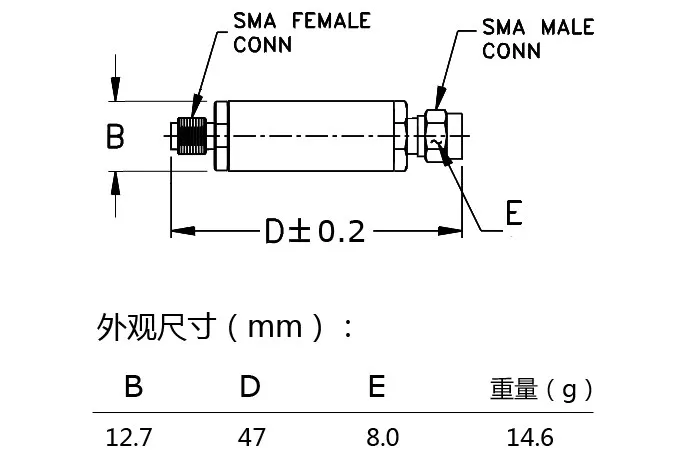 DE-W3+ Broadband Microwave Coaxial RF Detector, 0.01~3GHz (9GHz) Positive SMA Interface