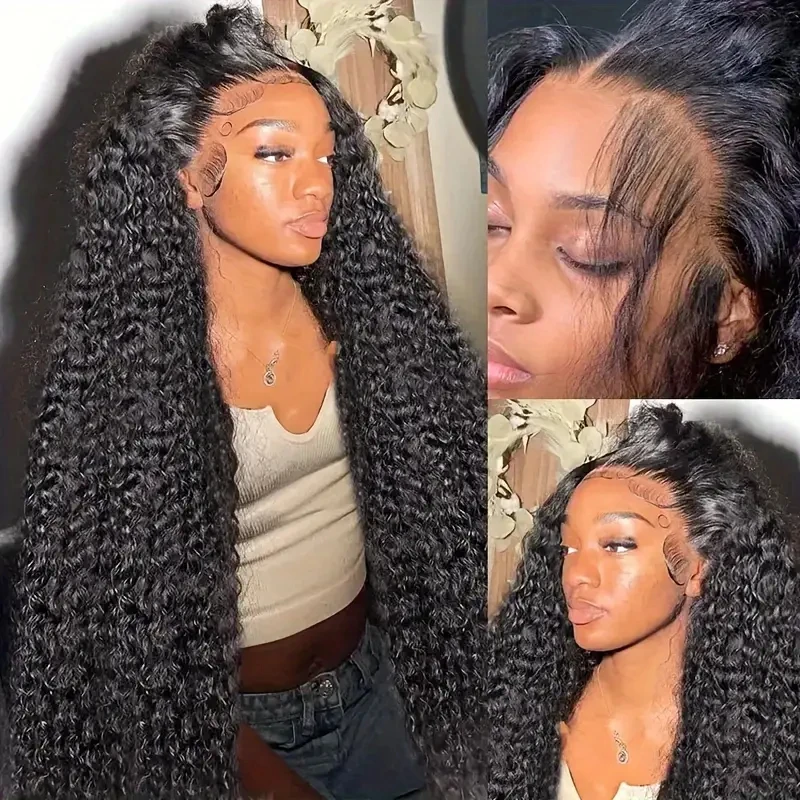 

HAIRTIME 13x4 Deep Wave HD Lace Front Wig 4x4 Lace 30 Inch Frontal Human Hair Wigs For Women Pre Plucked Deep Curly Wig
