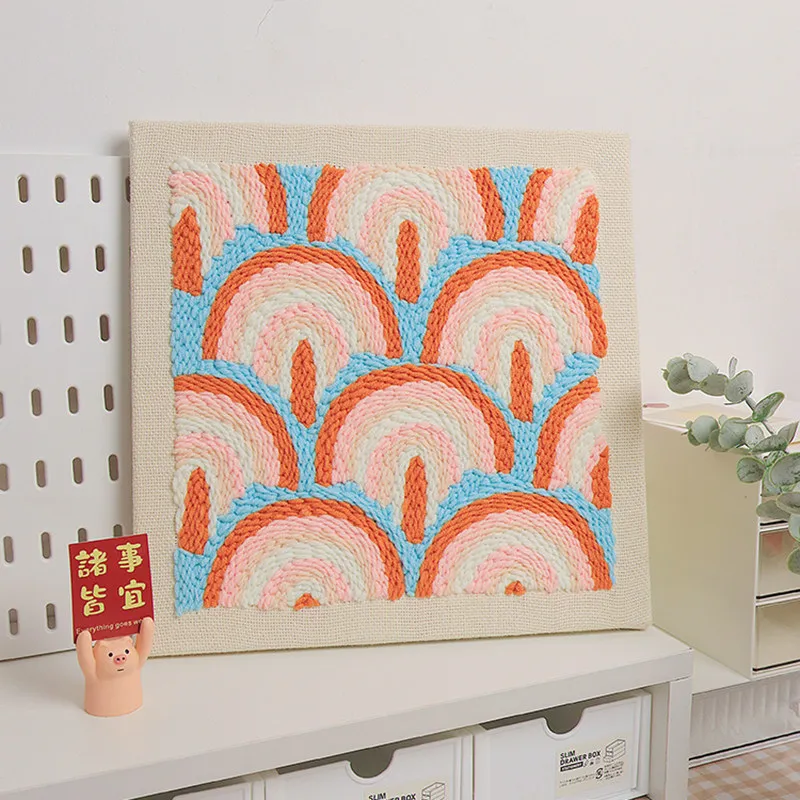 

Geometric Embroidery Punch Needle Kit For Starter Poke Embroidery Wall Decor Painting Kit Craft Art Needle Set Crafts Supplies