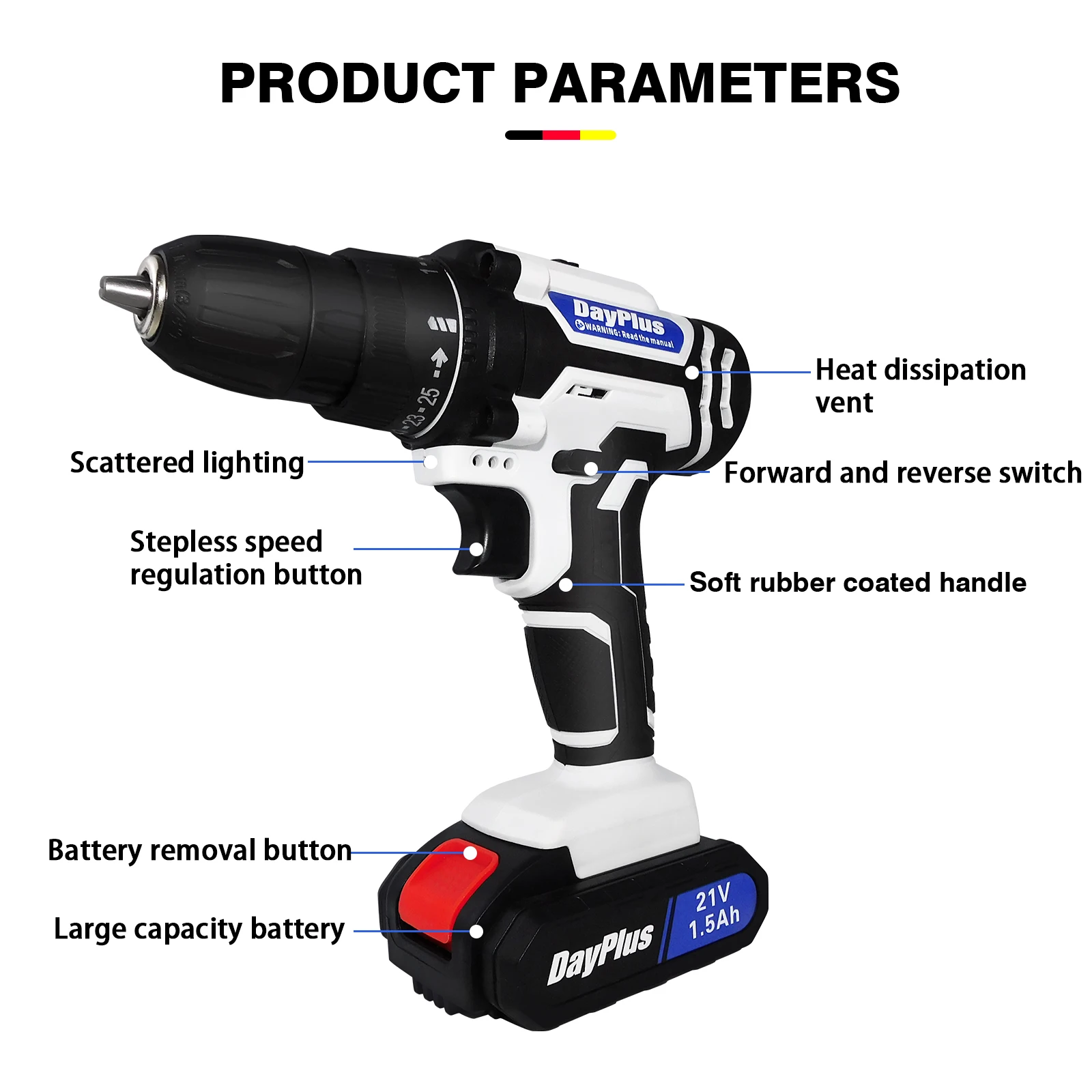 Cordless Drill Driver 21V Cordless Drill Power Tool Electric Screwdriver,Cordless Combi Drill Kit for Home DIY,29 Accessories