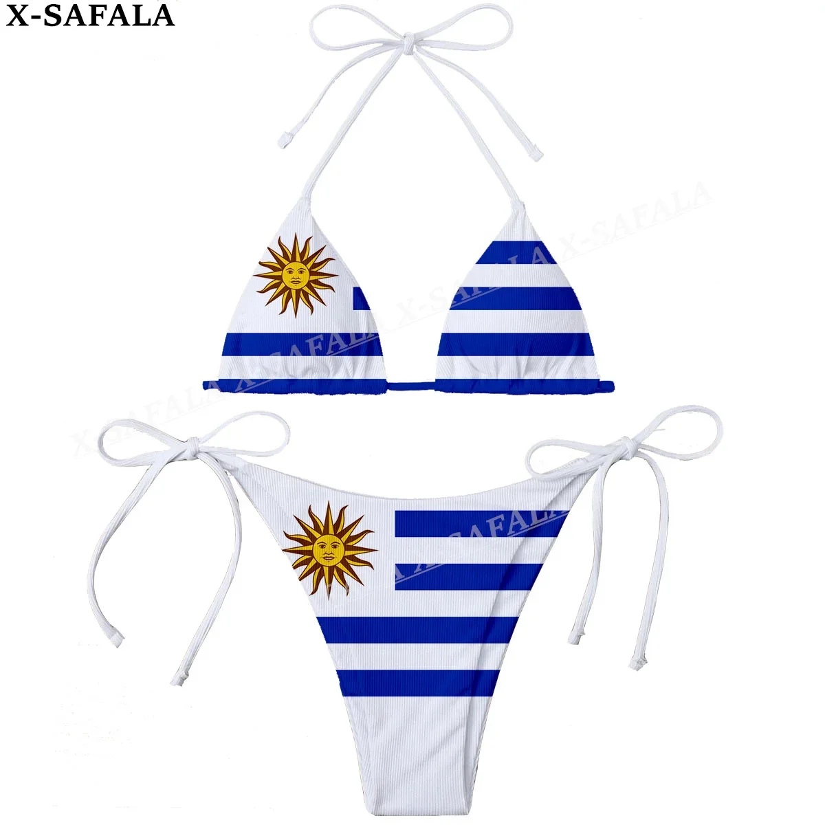 Uruguay Country Flag 3D Print Women Micro Sexy Bikini Bra Set Summer Beachwear Sexy Beach Two Pieces Bathing Suits Swimwear