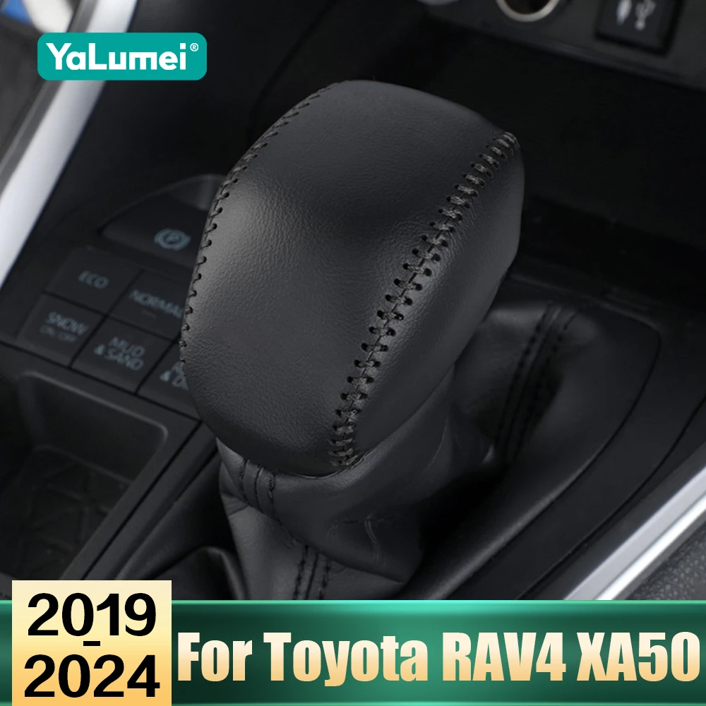Für Toyota RAV4 XA50 RAV4 Hybrid 2019 2020 2021 2022 2023 2024 PU Leder Auto Schaltknauf Abdeckung fall Handbremse Zubehör