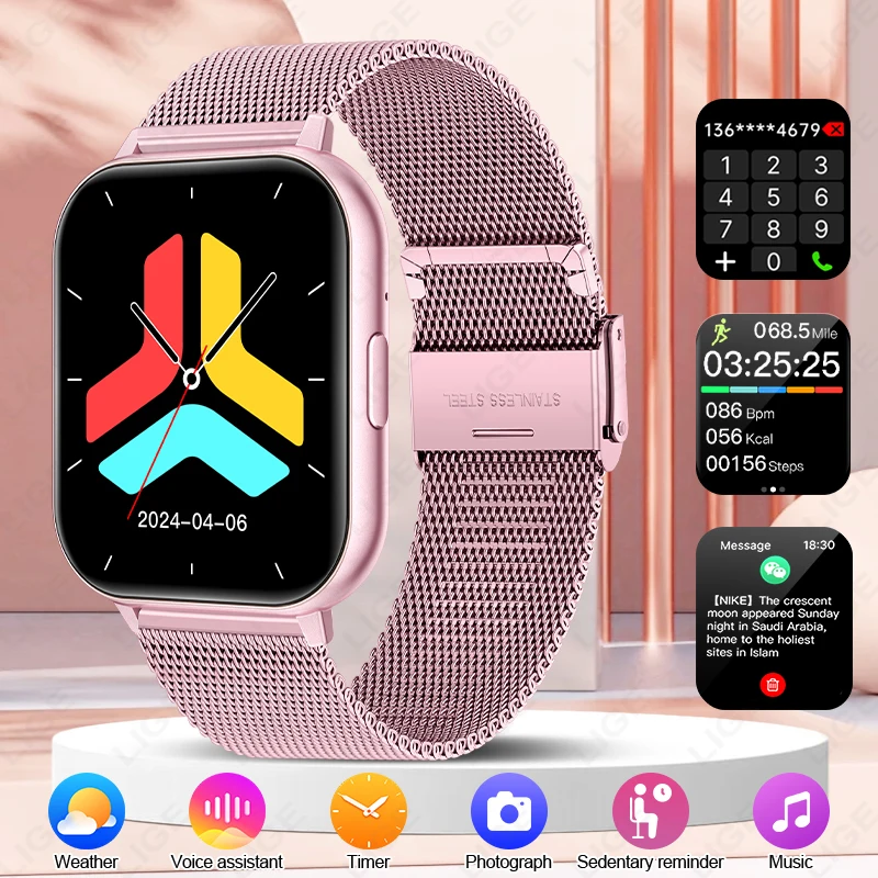 

Bluetooth Smart Watch 1.83" Wireless Call Men Women Watches Waterproof Fitness Bracelet Custom Dial Smartwatch for Android iOS