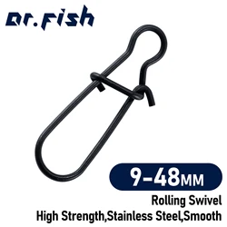 50/100pcs Matt Black Snaps Fishing Duo Lock Snap Stainless Steel Hook Lure Connector Fishing Hanger Fast Clip Saltwater