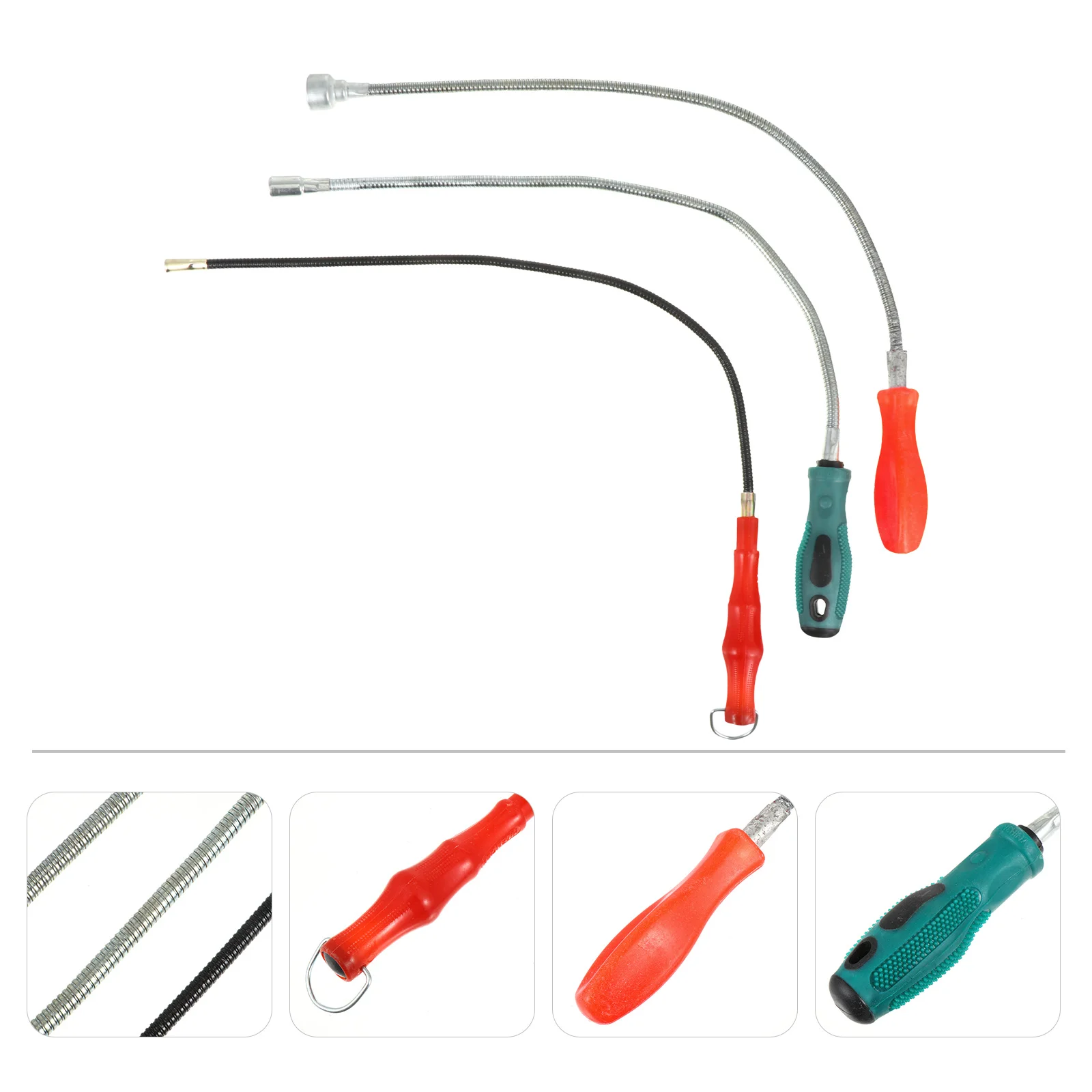 

3Pcs Magnetic Pickup Tool Flexible Telescopic Alloy Steel Grabber Tool Garage Repair Kit Flexible Grabber Magnetic Suction Bar