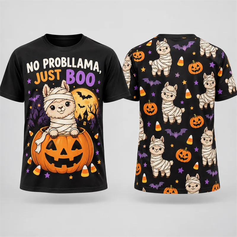 Cute Halloween Animal 3D Print T Shirt Men Women Fennec Llama Goose Cow Octopus Possum Dog Guinea Pig Short Sleeve Party Tees