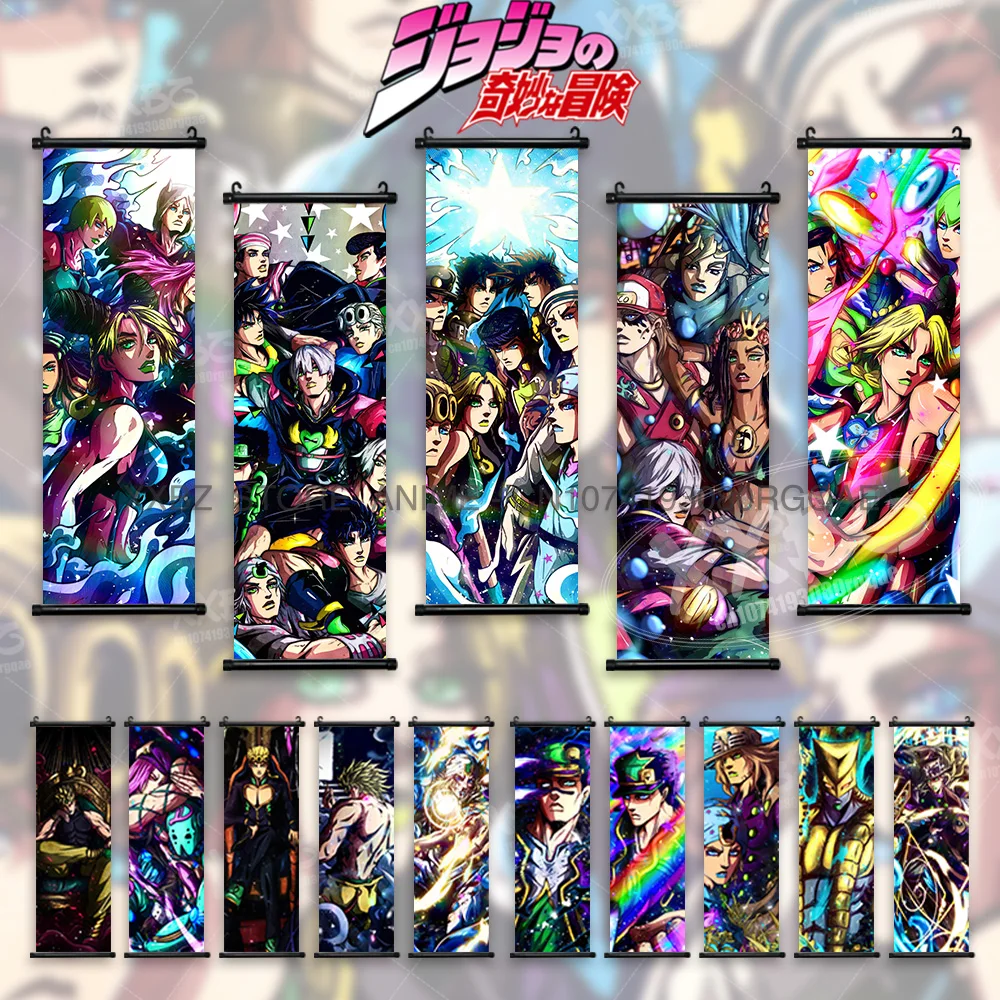 

JoJo's Bizarre Adventure Scrolls Picture Anime Poster Joseph Joestar Home Decoration Hanging Painting Kujo Jotaro Wall Art Mural