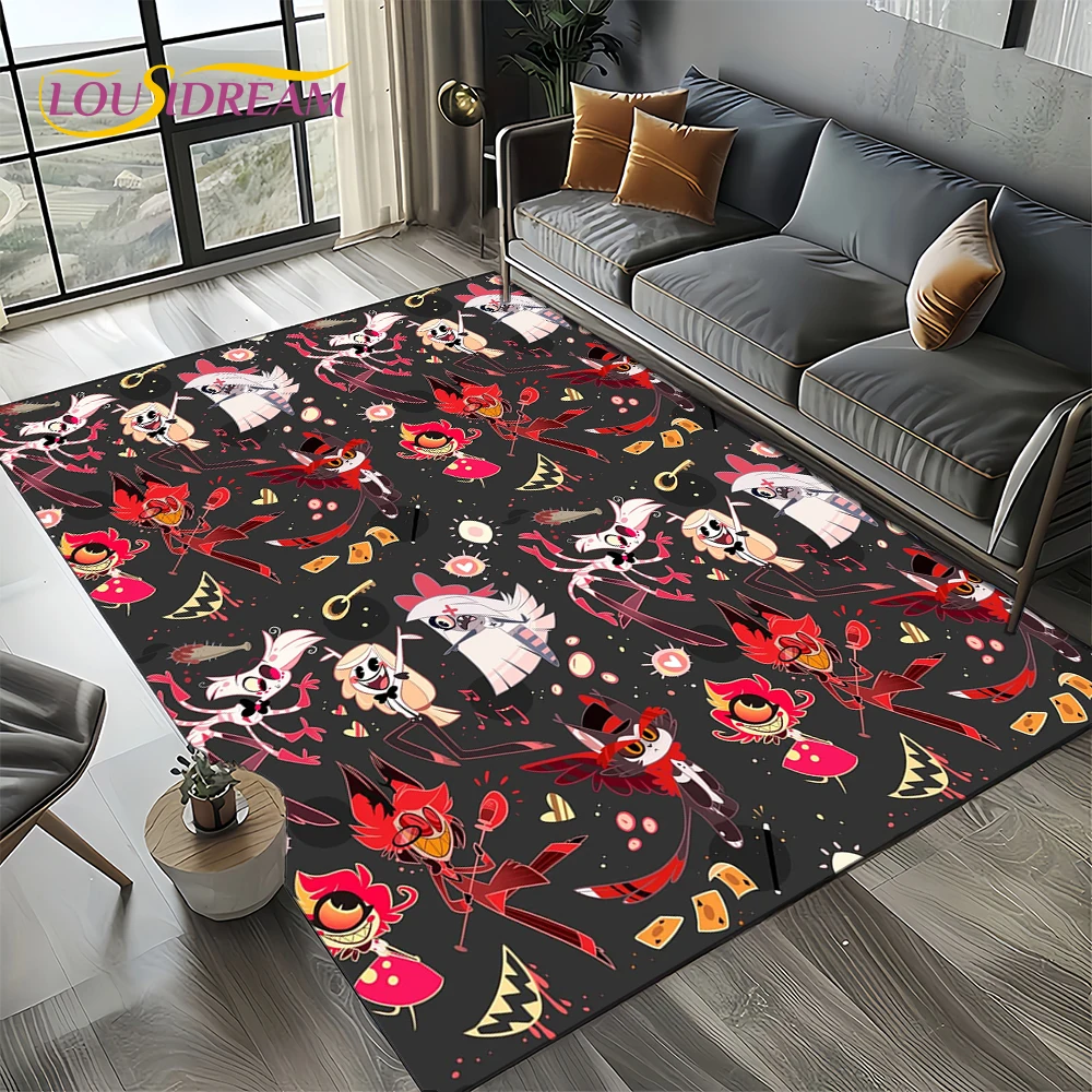 2025 H-Hazbin Hotel Charlie Cartoon Carpet Rug for Bedroom Living Room Home Sofa Decoration,kids Game Play Decor Floor Mat Gift