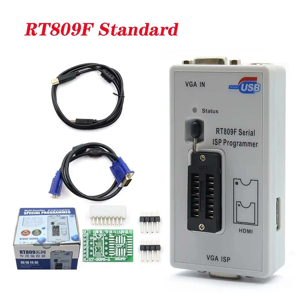 

2025 Newest 100% Original RT809F ISP Programmer With 11 Adapters LCD USB Eeprom 24 25 93 Series IC Chip Car Repair Tools