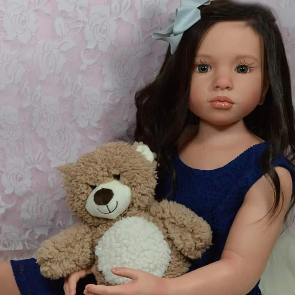 Reborn Doll Painted Lighter Tanned Skin Tone 42in Toddler Girl DIY Part Aloenka Rooted Hair Fully Assembled Gift
