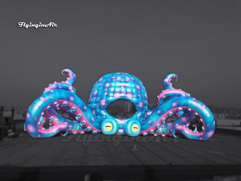 Personalized Inflatable DJ Booth Large Cartoon Animal Model Air Blow Up Octopus With Sucker-bearing Arms For Carnival Stage Show