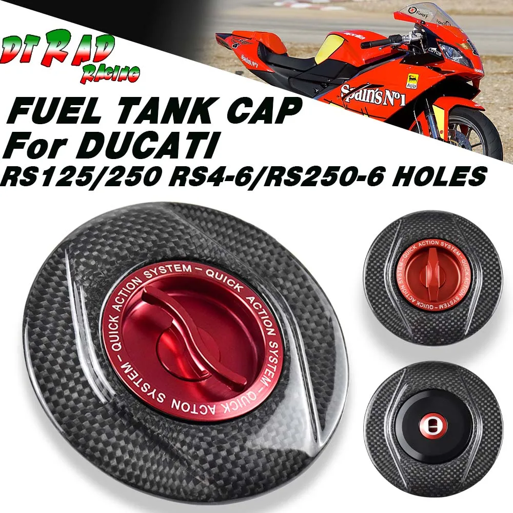 Tapa de tanque de combustible de Gas rápido de fibra de carbono, tapón de llave, tapa de caja de aire de bloqueo rápido para APRILIA RS125/RS250/RS4-6 HOLES/RS250-6 todos los años