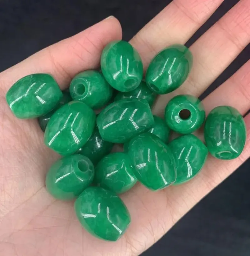 10PC zielonego jadeitu 20mm okrągłe akcesoria do koralików DIY bransoletka urok biżuteria moda ręcznie rzeźbione szczęście Amulet prezenty nowy — zdjęcie 5