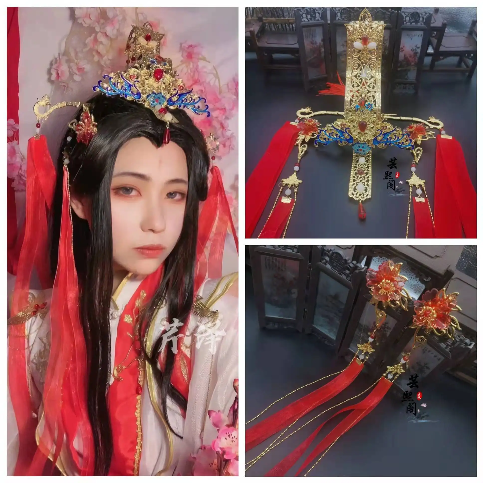

Halloween Cosplay Costume Xie Lian Cosplay Props, Immortal Style Drifting Strap, Men's And Women's Hanfu Headwear
