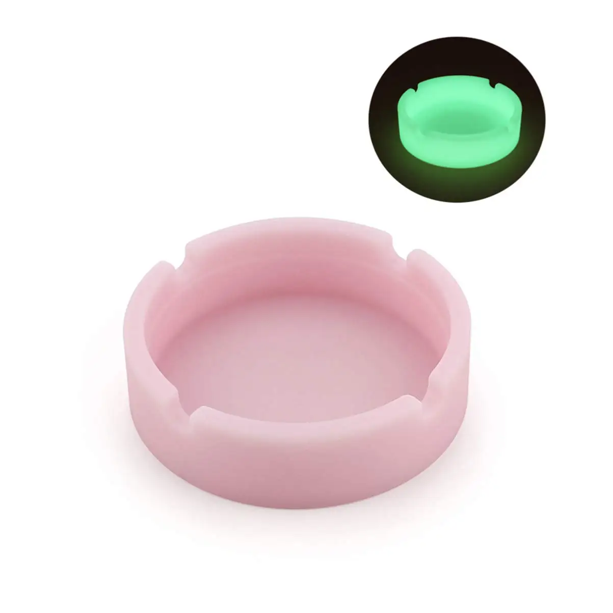 R&R Luminous Silicone Ashtray Portable High Temperature Heat Resistant Round Design Ashtray Anti-Scalding Smoking Accessories