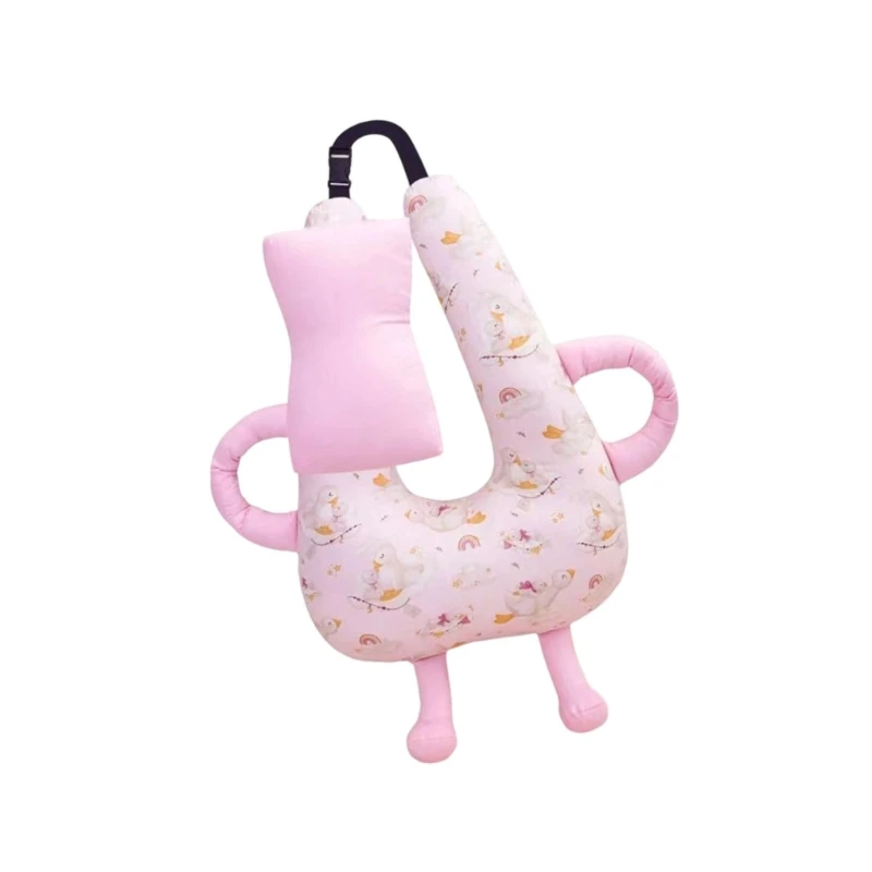 J15U وسادة دعم محمولة لراحة الرقبة للرضع لمقاعد السيارة وعربات الأطفال حشوة مريحة من البوليستر سهلة التنظيف ومسند الرأس